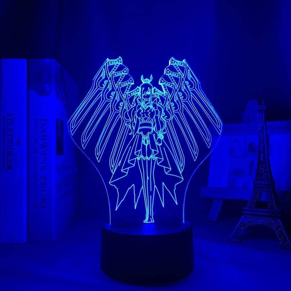 3D Lamp Anime Fairy Tail Erza Scarlet Red For Bedroom Decor Night Light Child Birthday Christmas Gift Manga Fairy Tail Room LED Light Bed Remote Control