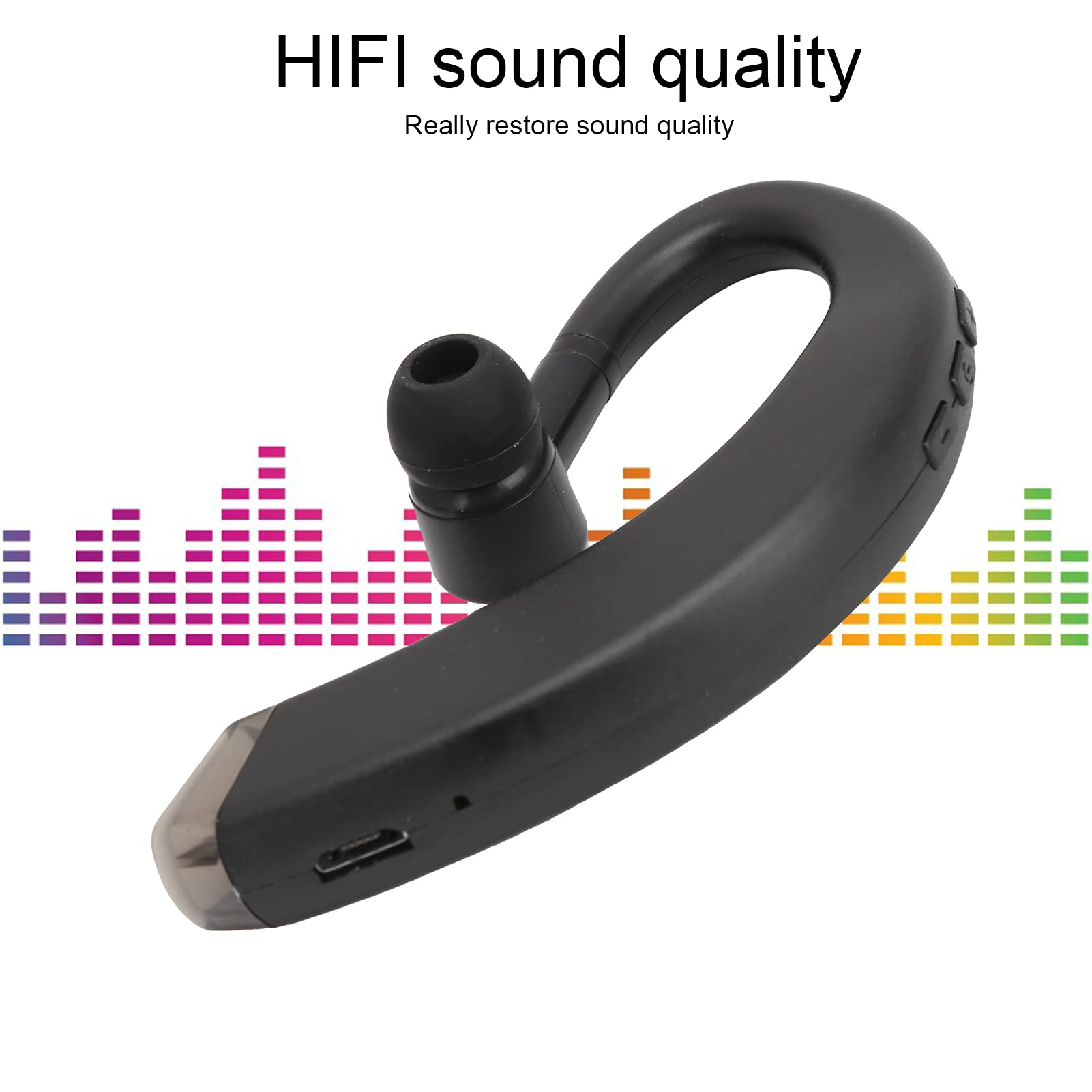 Auricolare Singolo con Gancio, Cuffia Bluetooth Mono Professionale per Guida, Qualità HIFI e Chiamate Nitide