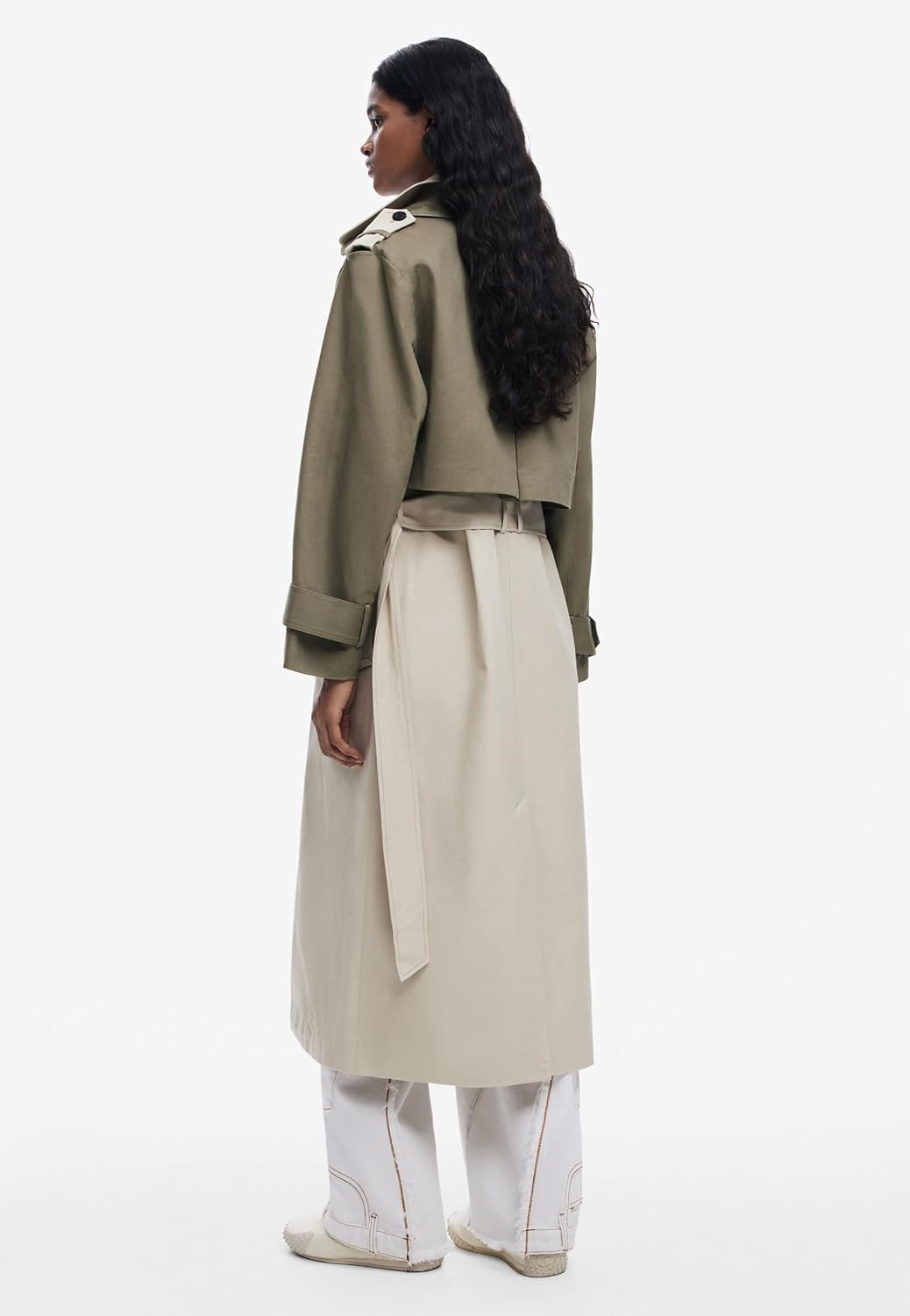 Desigual Women's Detachable Two-Tone Trench Coat