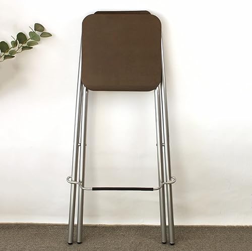 Miniatura 7 de YNLeMM Taburete de bar plegable moderno de acero para desayuno, asiento de plástico, sillas plegables para exteriores, silla de comedor impermeable