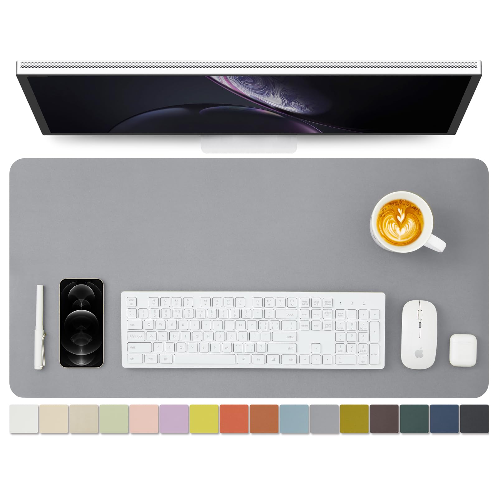 Leather Desk Mat - Non-Slip PU Desk Pad for Office and Home - Desk Organization and Accessories - Ideal for Large Mouse Pad and Desk Mats on Top of