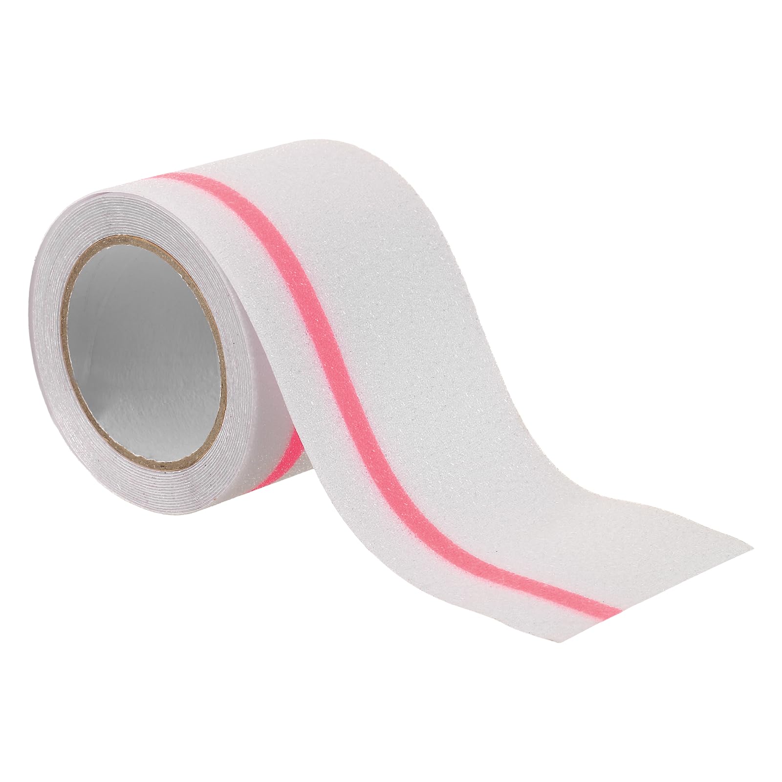 sourcing map 10cm x 5m Anti Slip Traction Tape, Clear Grip Tape with Pink Glow, Waterproof Non Skid Strips for Indoor or Outdoor Stairs Steps, and Other Smooth Surfaces