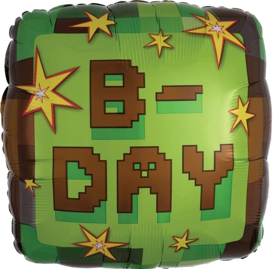 Video Game 12th Birthday Party Supplies Miner Pixelated TNT Balloon Bouquet Decorations