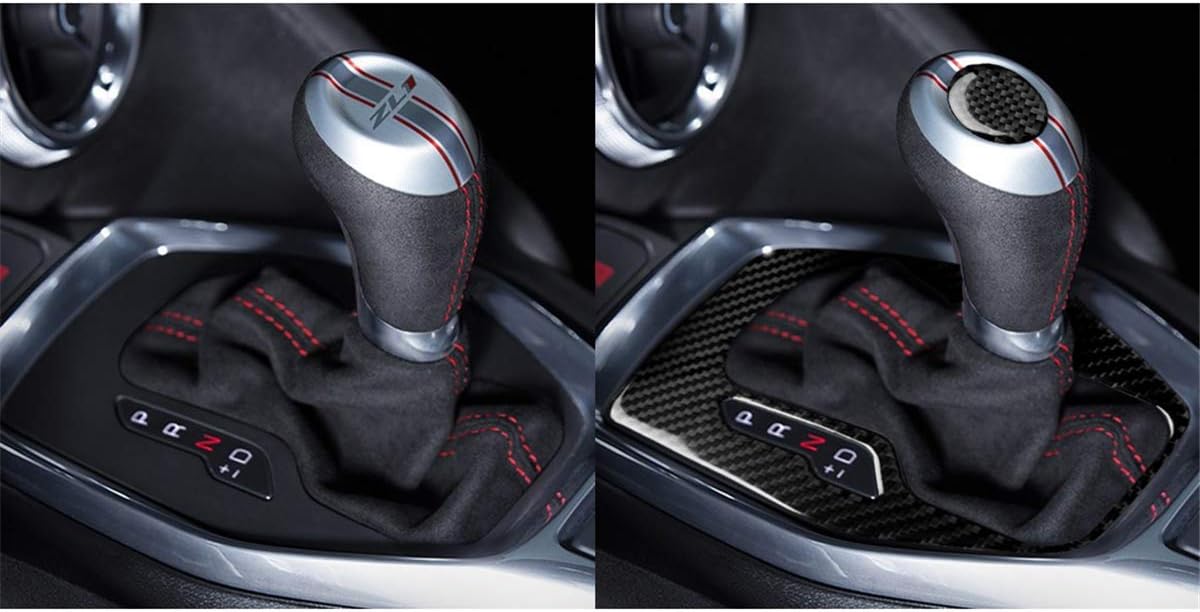 Carbon Fiber Inner Mouldings Frame Cover Automotive Interior Sticker Trim For Chevrolet Camaro 2017-2019 (Center Console Gear Shift Panel A)
