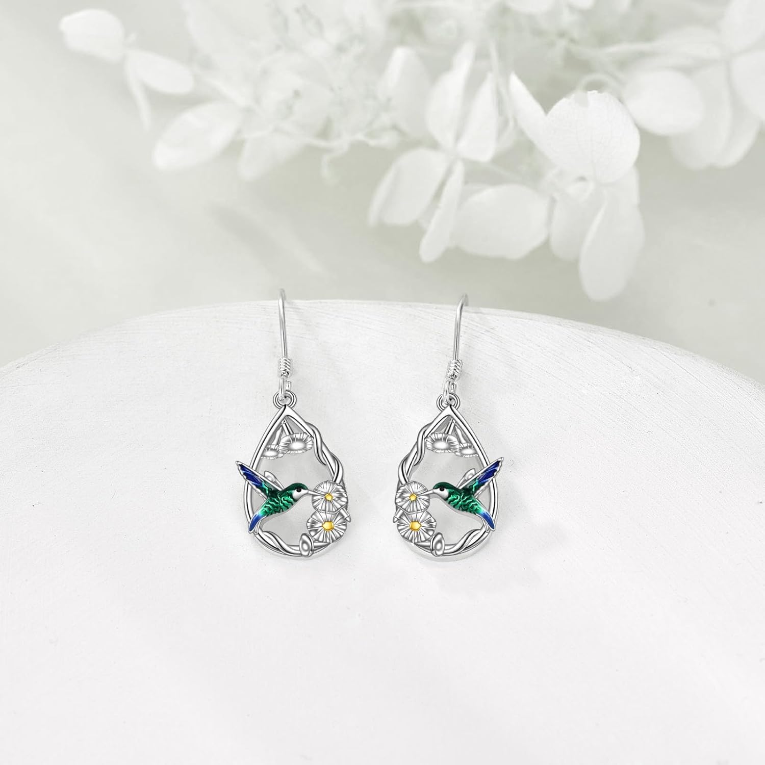 VONALA Hummingbird Earrings for Women 925 Sterling Silver Humming Bird Dangle Drop Earrings Hummingbird Jewelry Gift for Women Bird Lover - Image 3