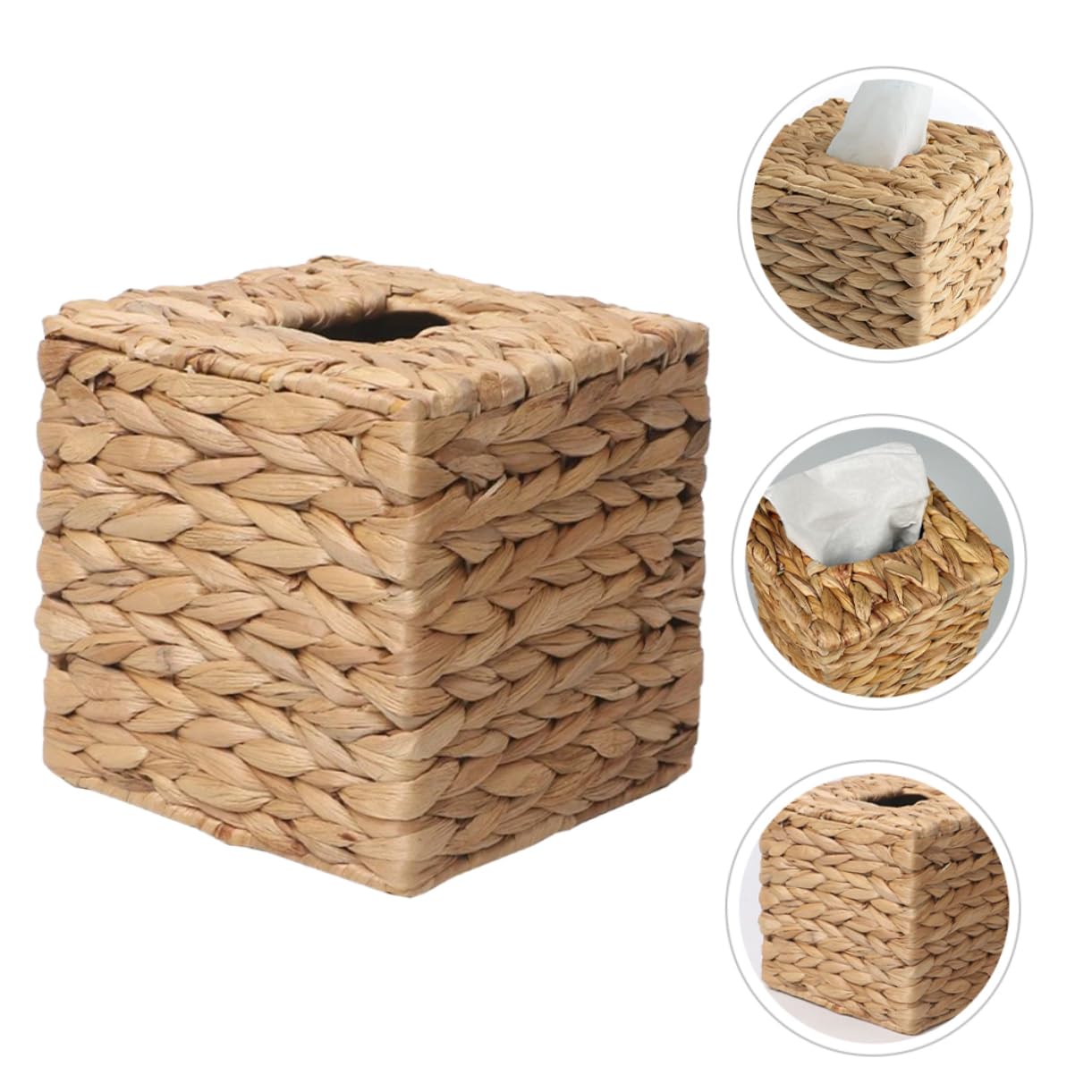 Yardenfun Scatola Porta Fazzoletti Rettangolare in Naturale Grande Capacità, Salvaspazio e Rustica, per Home Office e Casa