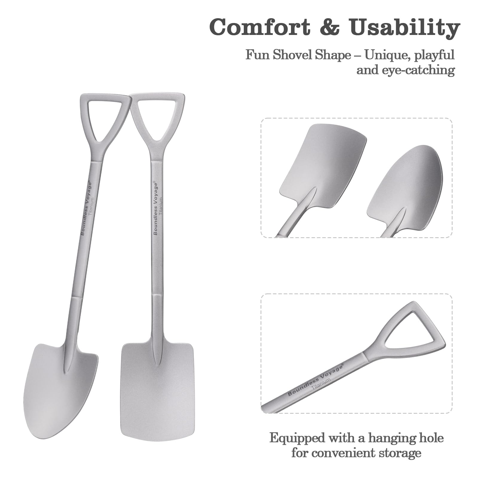 Boundless Voyage Cucchiaio a forma di pala in titanio Demitasse Espresso Mini cucchiaini da caffè, 6,1 pollici piccole stoviglie per dessert, tè, antipasti, forniture per feste ti1131t