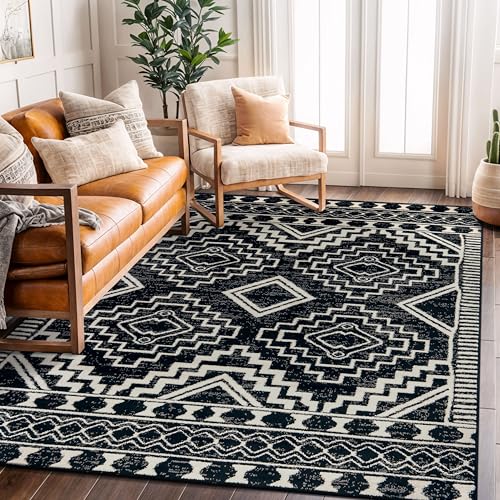 Tapete Rugshop Southwestern Negro y Blanco 5' x 7' miniatura 6