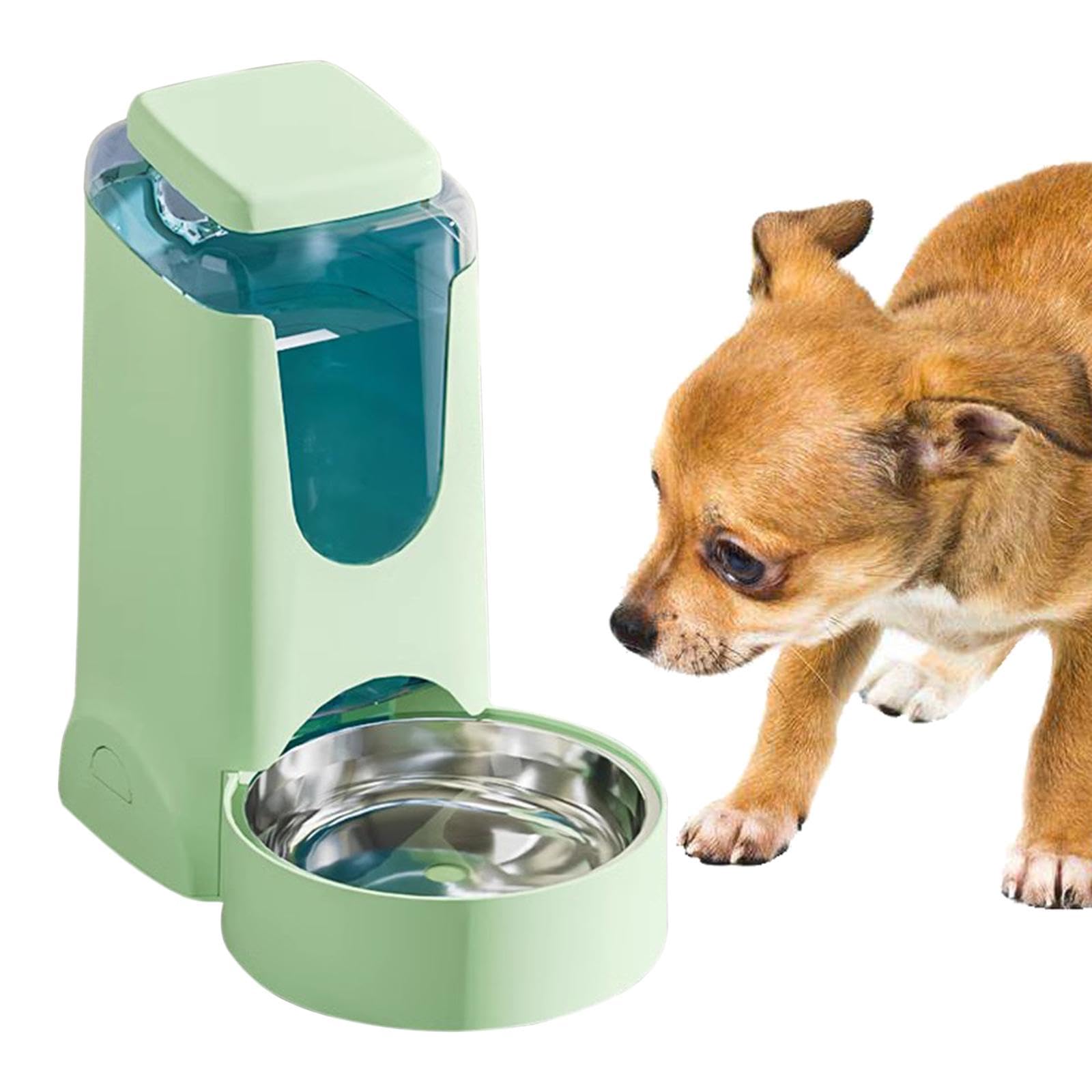 Dispensador Automático Fuente de Bebida Comedero Recipiente de Agua para Perros Gatos Material Antiderrame Muy Práctico y Adecuado para Conejos, Verde