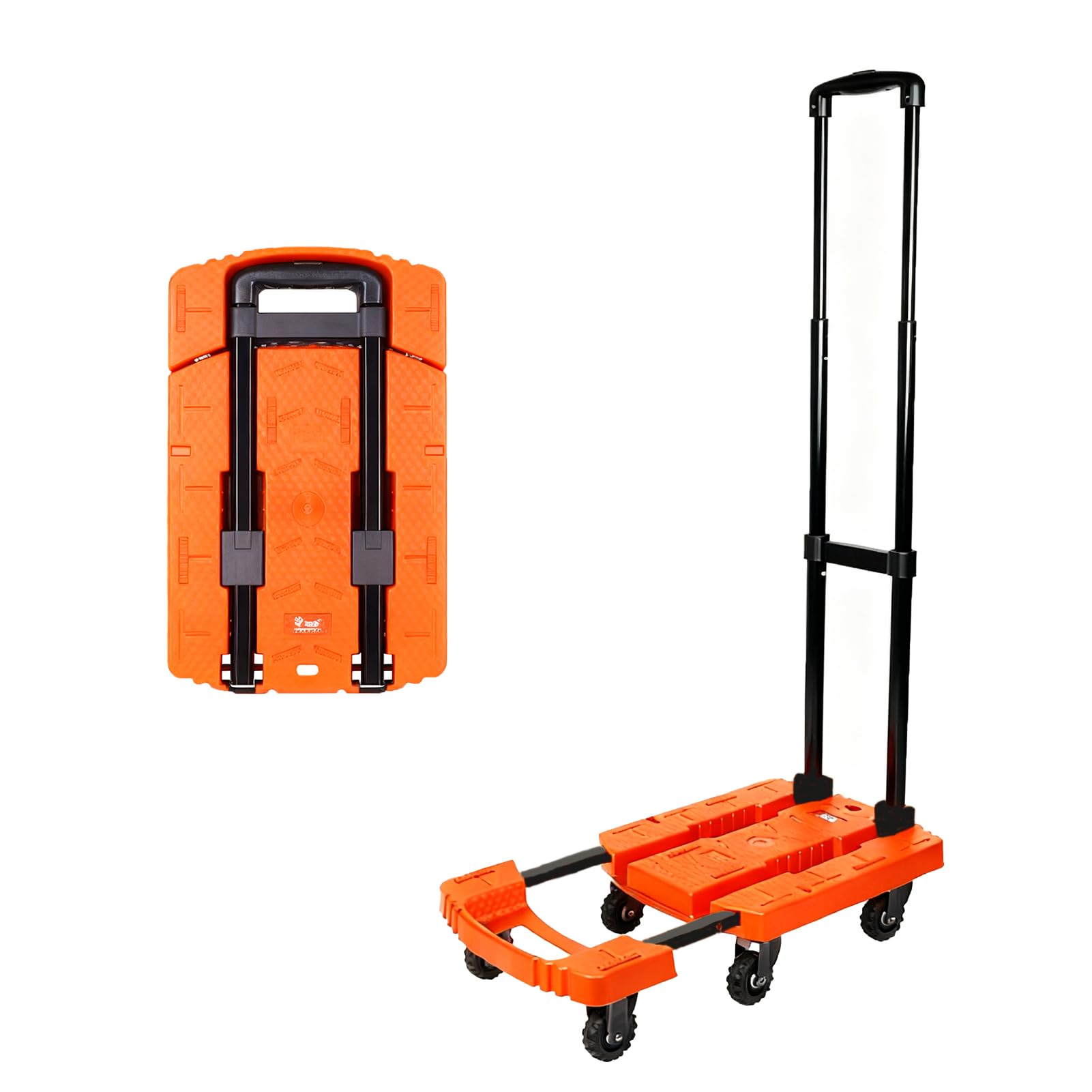Carrello Pieghevole Grande 6 Ruote Da 200kg – Compatto Per il Bagagliaio Dell’Auto, Telaio Estensibile, Perfetto Per la Spesa Settimanale, Acquisti Ingombranti E Traslochi (Arancione)