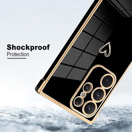 Miniatura 10 de AIGOMARA Funda compatible Samsung Galaxy Note 10 Plus con diseño de corazón chapado en negro, protección a prueba de golpes, funda de carga