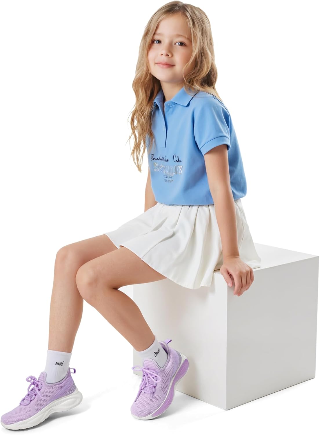 RUNSIDE Girls Lightweight Sneakers Kids Lace-up Tennis Running Shoes, Breathable Walking Shoes for Toddler/Little Kid/Big Kid - Image 7