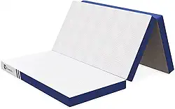 Avenco Colchão de três dobras, colchão dobrável de 10 cm, tamanho Queen, de espuma viscoelástica dobrável com capa removível e removível para cama de chão, acampamento, convidados