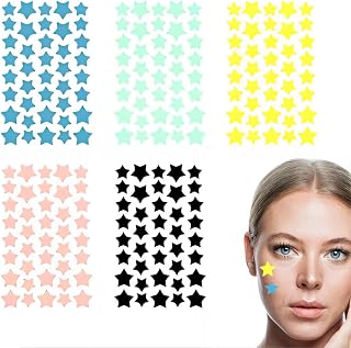 XUZOPIM Parche Para Espinillas De Acné Parches De Espinillas De Estrella De 5 Colores 200 Pegatinas Parches De Estrella Absorción De Acné En Forma De Estrella Parches Para La Cara Bonitos Parches