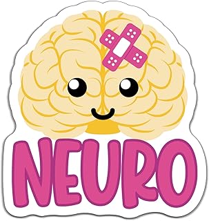 YAZMEEN 20 Pcs Funny Brain Nurse Stickers Neuro Team Stickers for Neurologist Neurology Nurse Doctor Coworker Medical Assistant Nurse Week Gifts Decals for Water Bottle Laptop Phone（Size 2.5''）