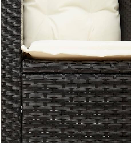 Miniatura 7 de Silla de patio con cojines, sillas de patio trasero de ratán de polietileno negro, sillas de exterior Sillas para Comedor silla de jardín para