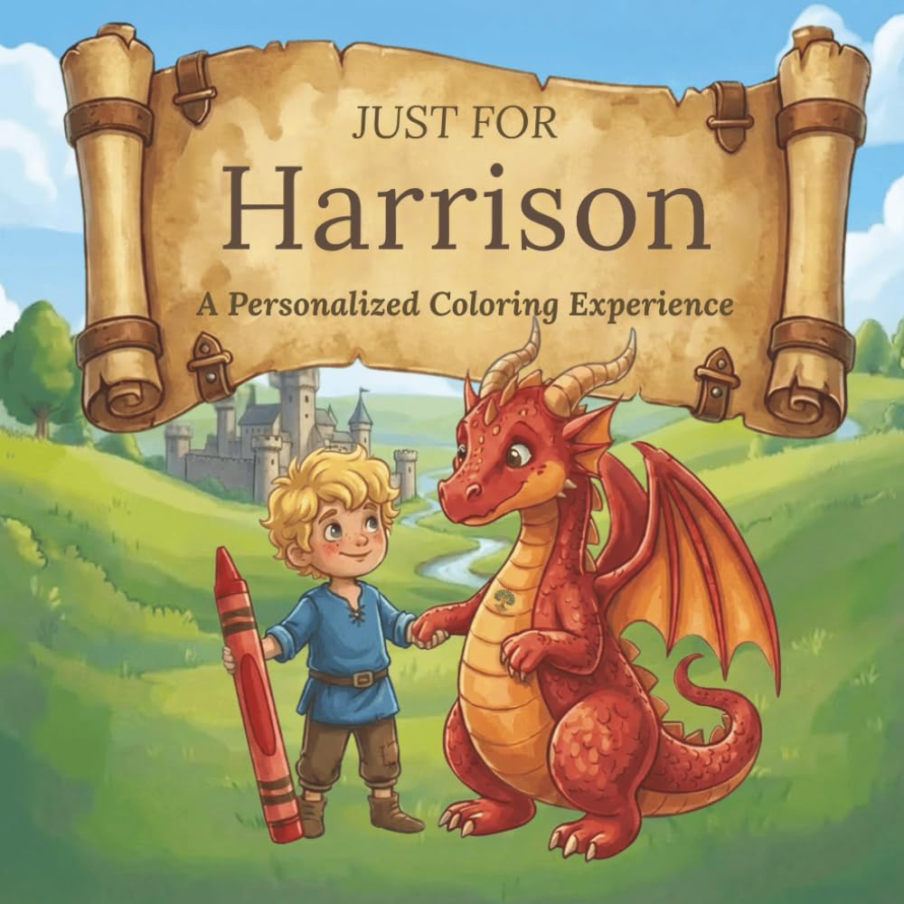 Just for Harrison: A Personalized Coloring Experience: 50 total coloring pages | 28 coloring pages featuring Harrison's name | 22 coloring pages themed for boys (Personalized Coloring Book Series)