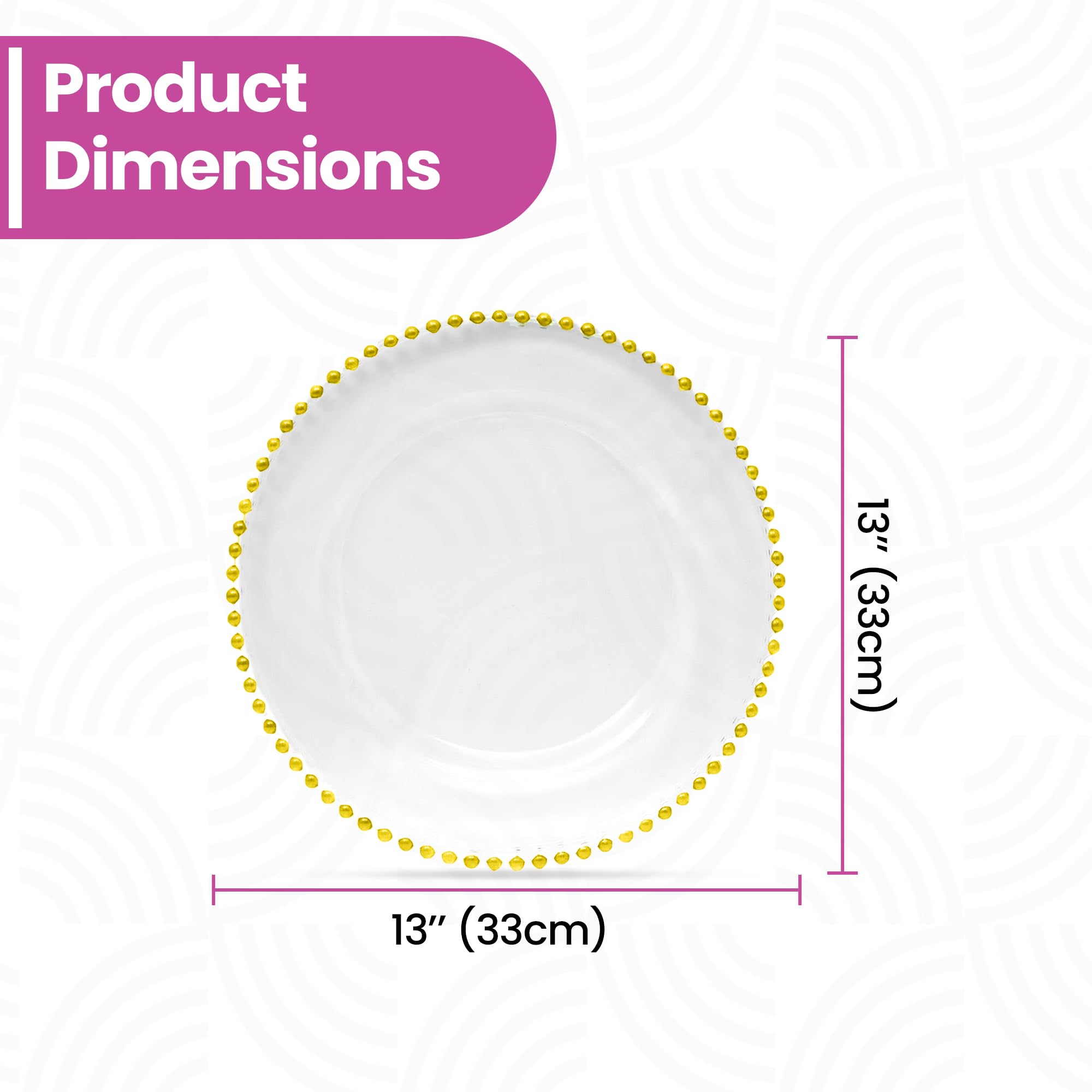 WedDecor Redondo Cargador Platos Centro de Mesa Presentación Placa Juego Cena Decoración Mesa Bodas Banquetes Navidad Comedor Fiestas Vajilla, 33cm - Design-2, 33cm