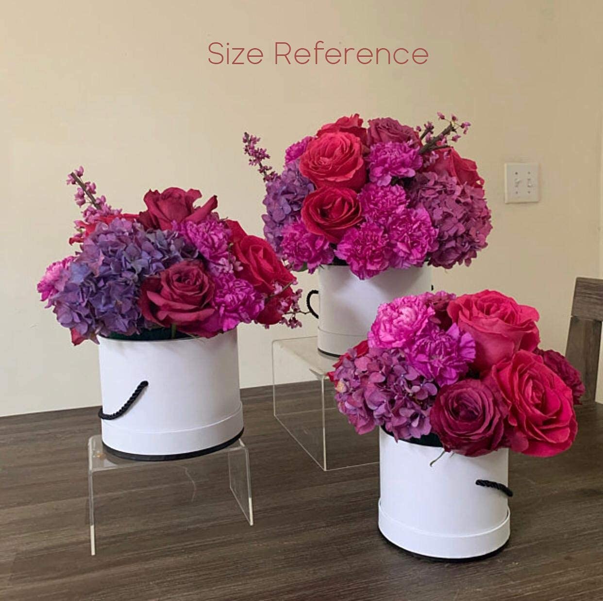 Runde Blumenkästen Mit Quaste – Set Aus 3 Stück (S, M, L) Für Luxuriöse Blumenarrangements
