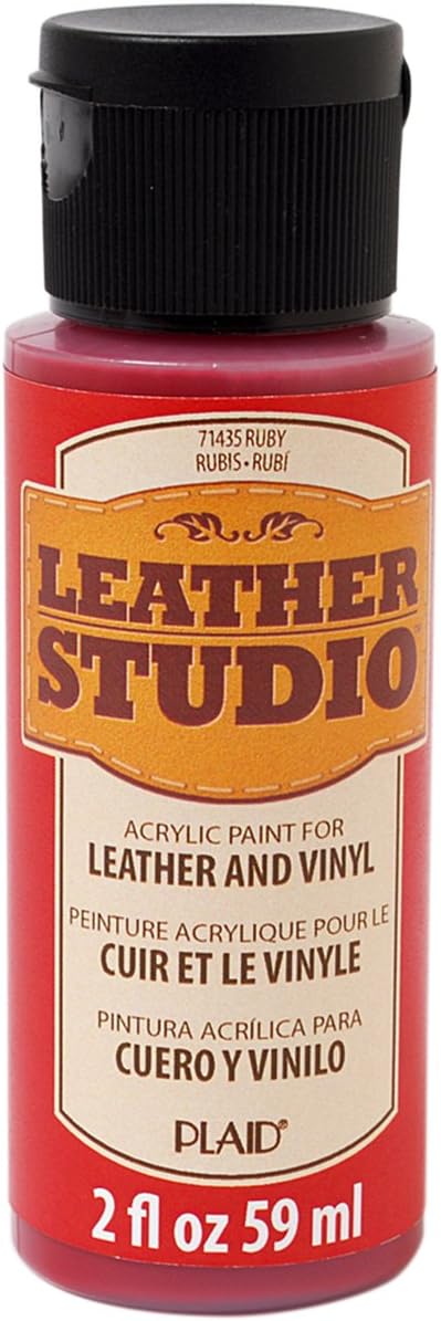 Leather Studio Leather Paint, Ruby, 2oz