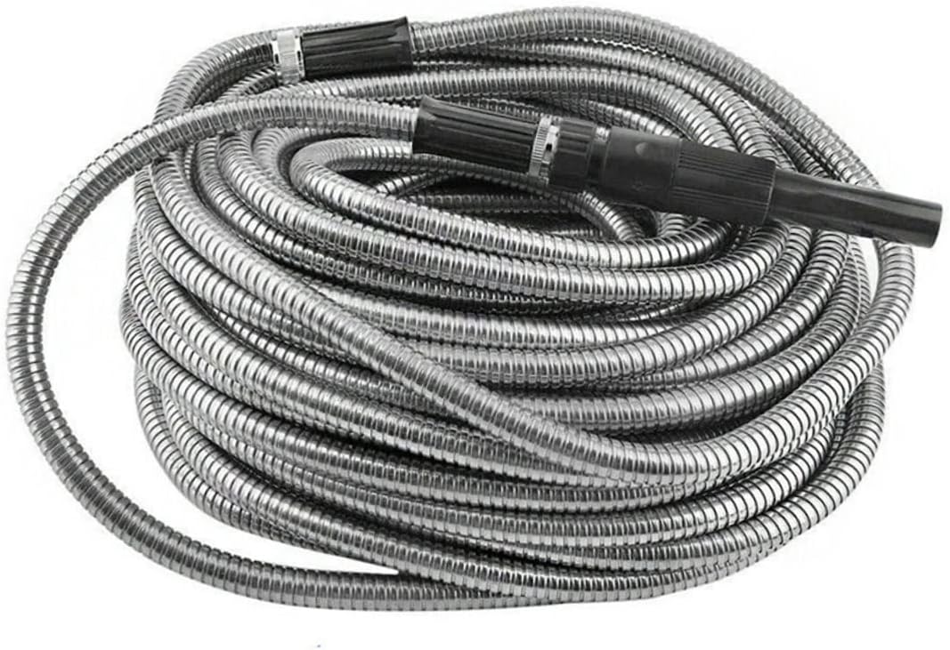 Stainless Steel Telescopic Watering Hose Nozzle for Garden Lawn and Car Washing Puncture Leak-resistant Design