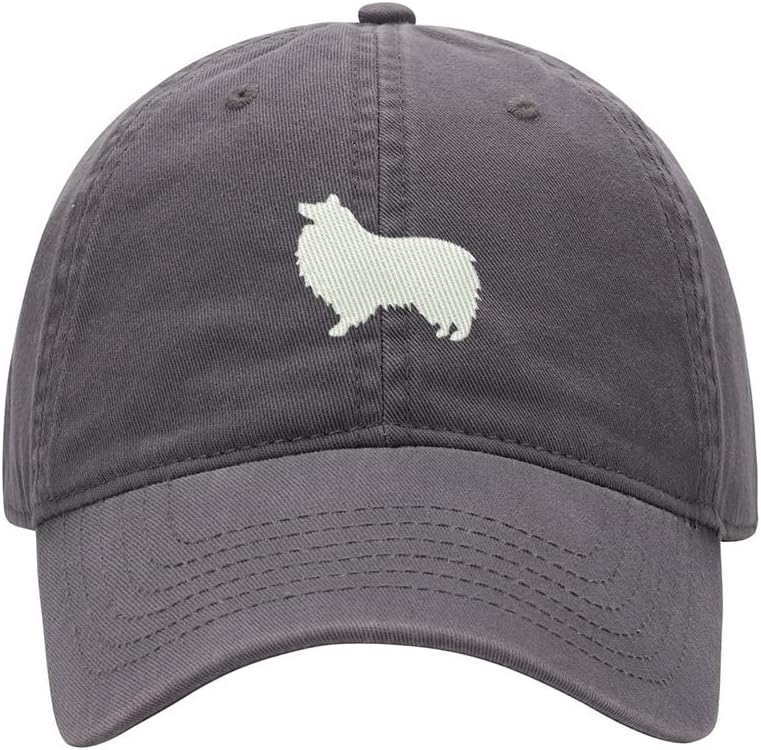 Baseball Cap Men Shetland Sheepdog Embroidered Washed Cotton Dog Hat Baseball Caps