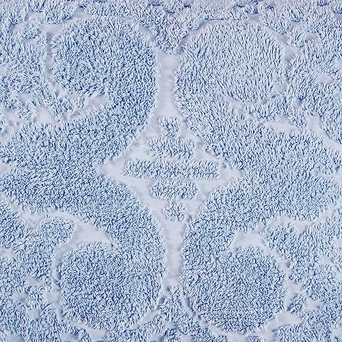 Better Trends Ashton Collection Chenille Bedspread Set Ultra-Soft 100% Cotton With Medallion Design, Full/Double, Blue #TOP6