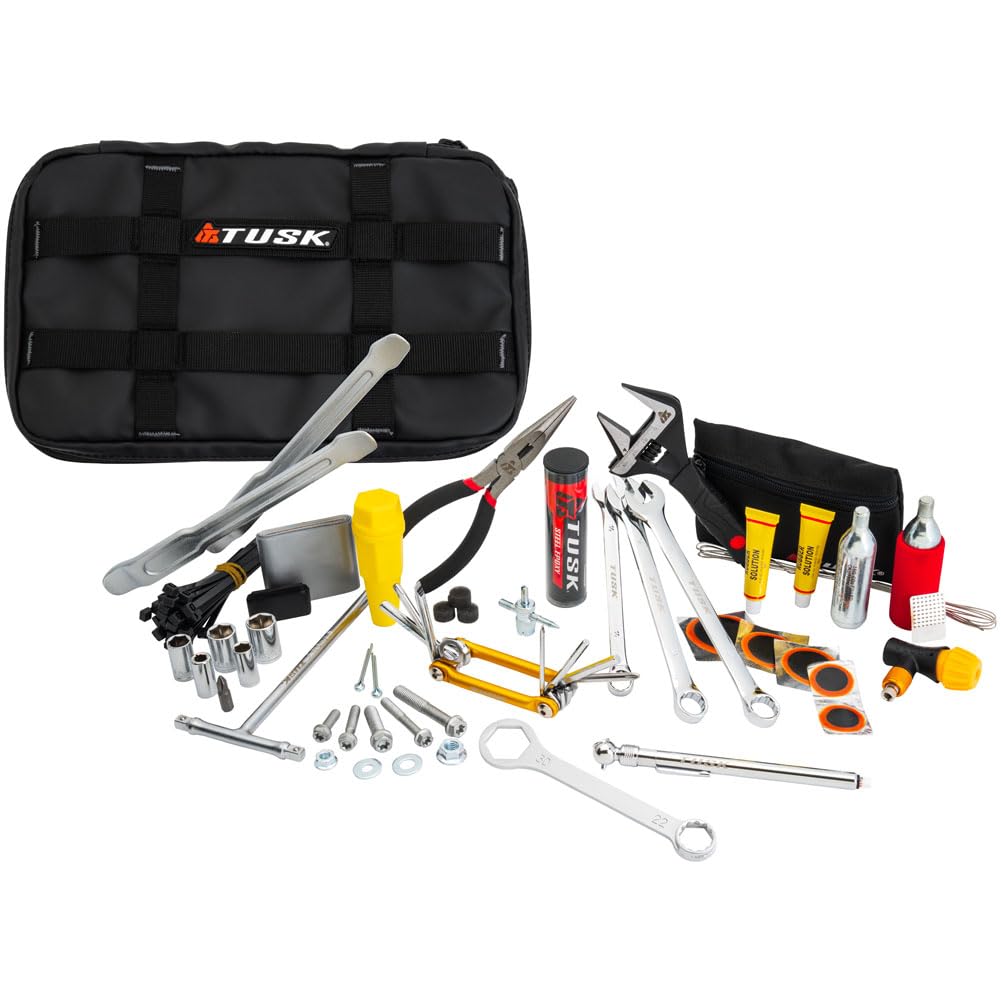 Tusk Compact Motorcycle Essentials Trail Saver Tool Kit (Axle Wrench 22mm/27mm)