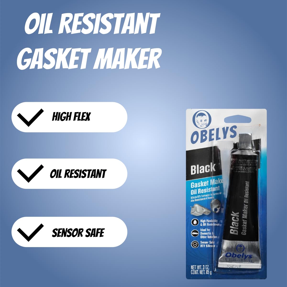 Black Oil Resistant Gasket Maker RTV Silicone - 12-Pack Bundle - Maximum Fluid Resistance & Leak-Proof Seals - High-Temperature, High-Flexibility, Sensor-Safe Gasket Sealant - 3oz Squeeze Tube