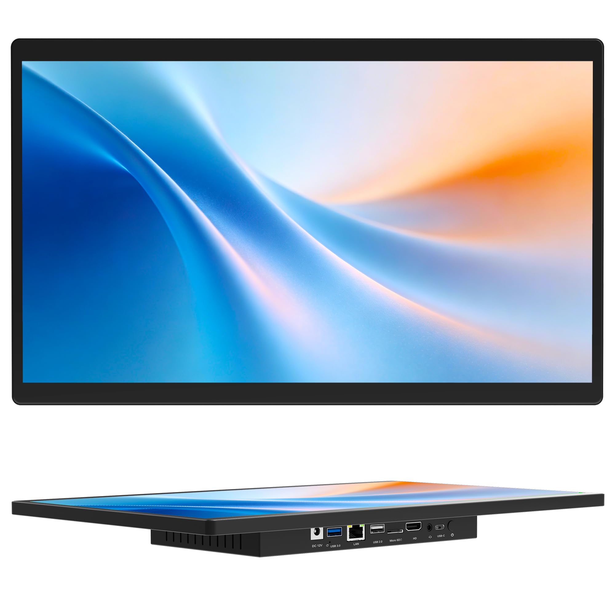 Industrie Panel PC Industriale Pannello PC 21,5 Pollici, Fanless Touchscreen Computer All in One Win11 Pro N100 8GB RAM 128GB ROM, 1920 * 1080 IPS, 2xUSB3,0, 2xUSB2,0, 2xLAN, Type-C, HDMI