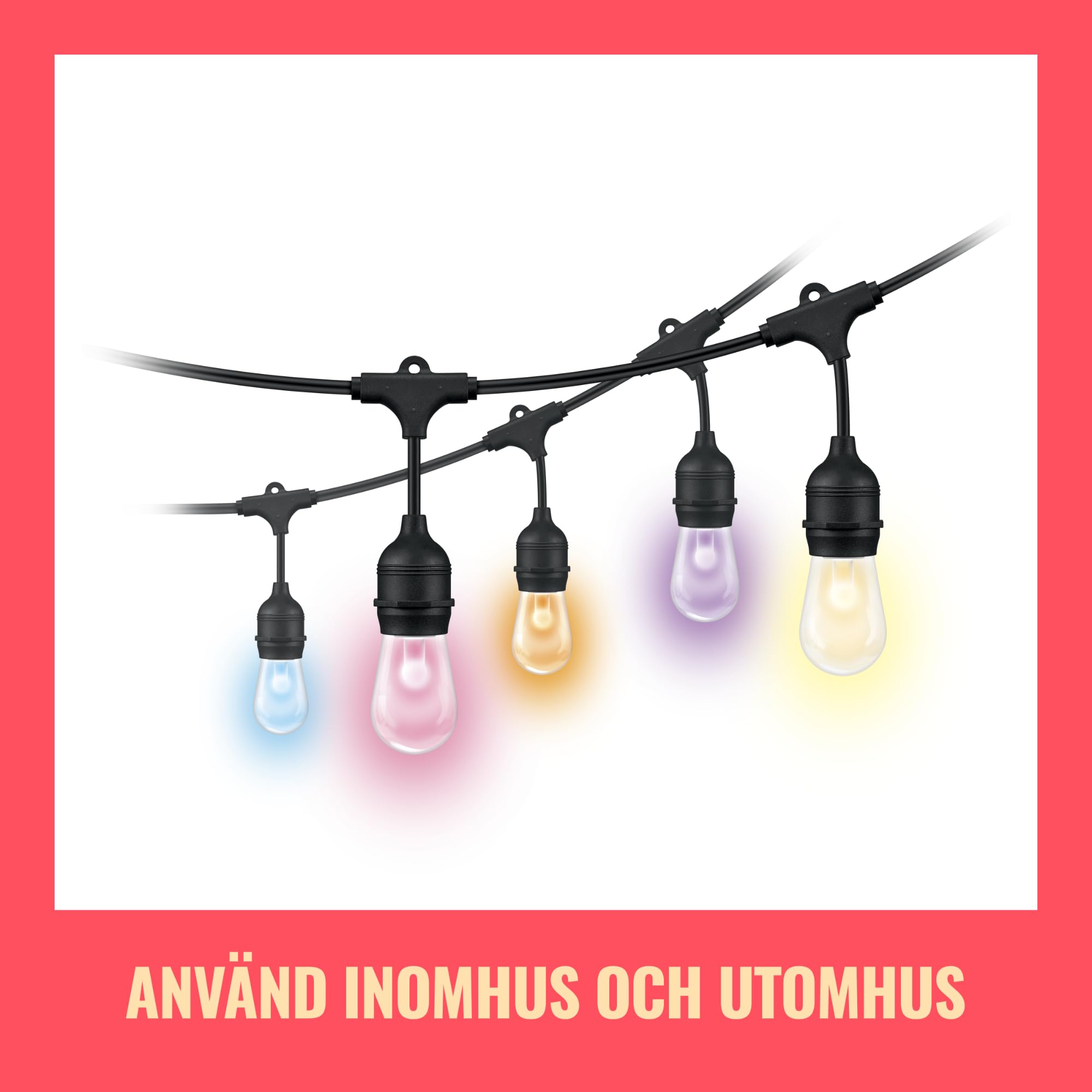 WiZ smarte Lichterkette Tunable White & Color, dimmbar, 16 Mio. Farben, smarte Steuerung per App/Stimme über WLAN