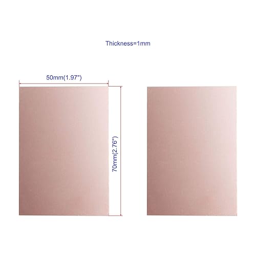 Miniatura 2 de Aoje-Link - Placa de circuito laminado de PCB de doble cara con revestimiento de cobre, fibra de vidrio FR-4, 2.756 x 1.969 x 0.039 in, 10 unidades