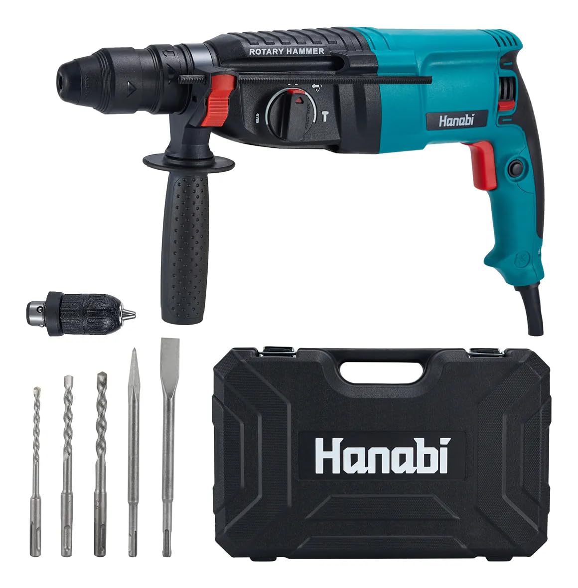 Hanabi Martelete Rompedor 110V FuradeiraImpacto 1300W SDS Plus Perfurador | 3800rpm 2.8J