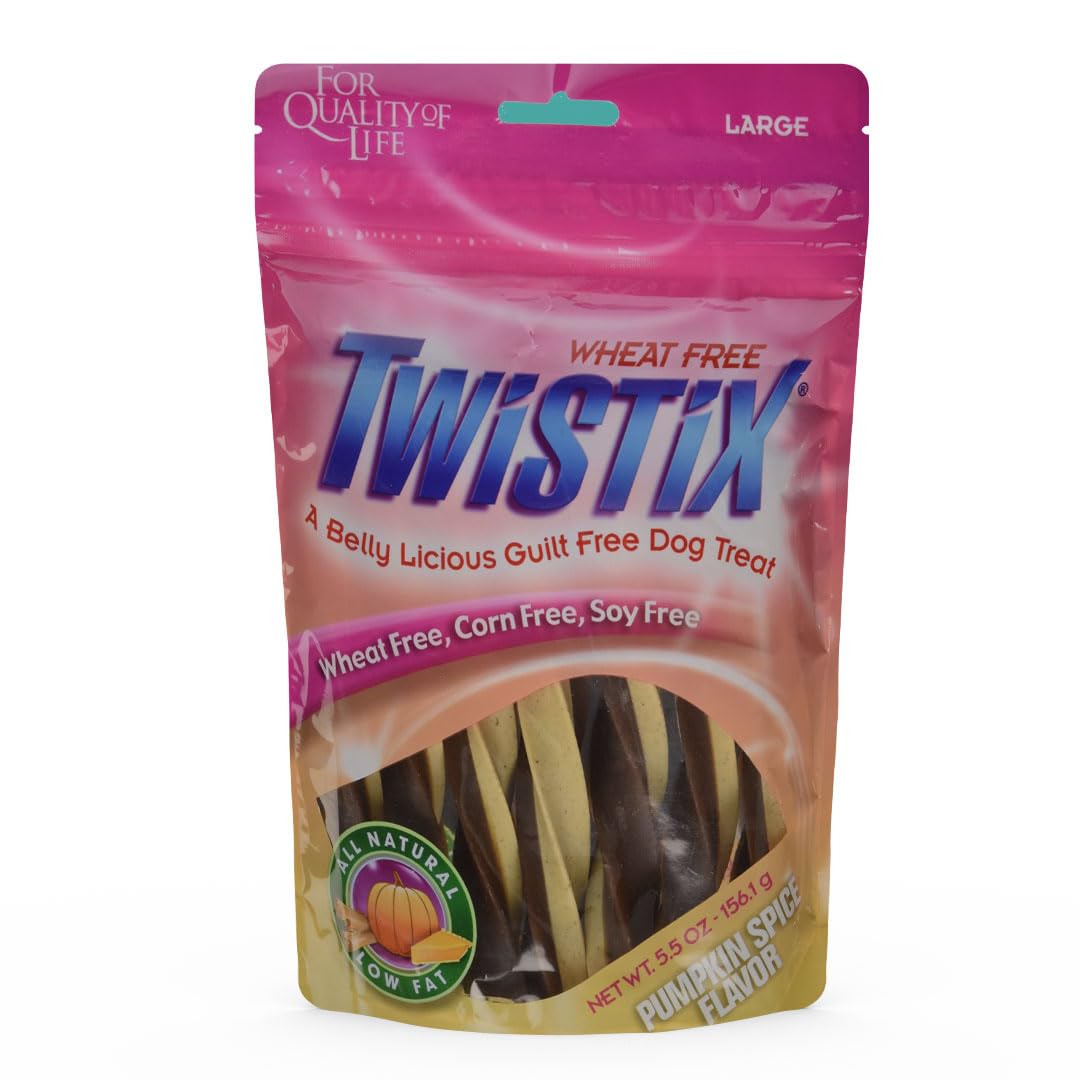 Twistix Canister Twisted Dental Dog Treats Pumpkin Spice | Large Dental Chews for Dogs | Fresh Breath, Clean Teeth & Daily Oral Hygiene Treats