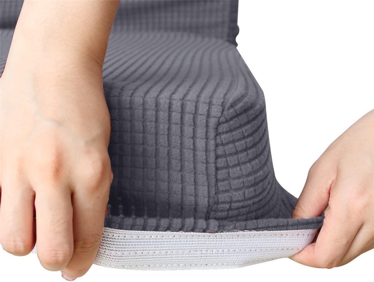 【2/4/6枚セット】曲線背もたれ ダイニングチェアカバー 伸縮 丸型背もたれ スリップカバー ジャカード素材 アームレス キッチン