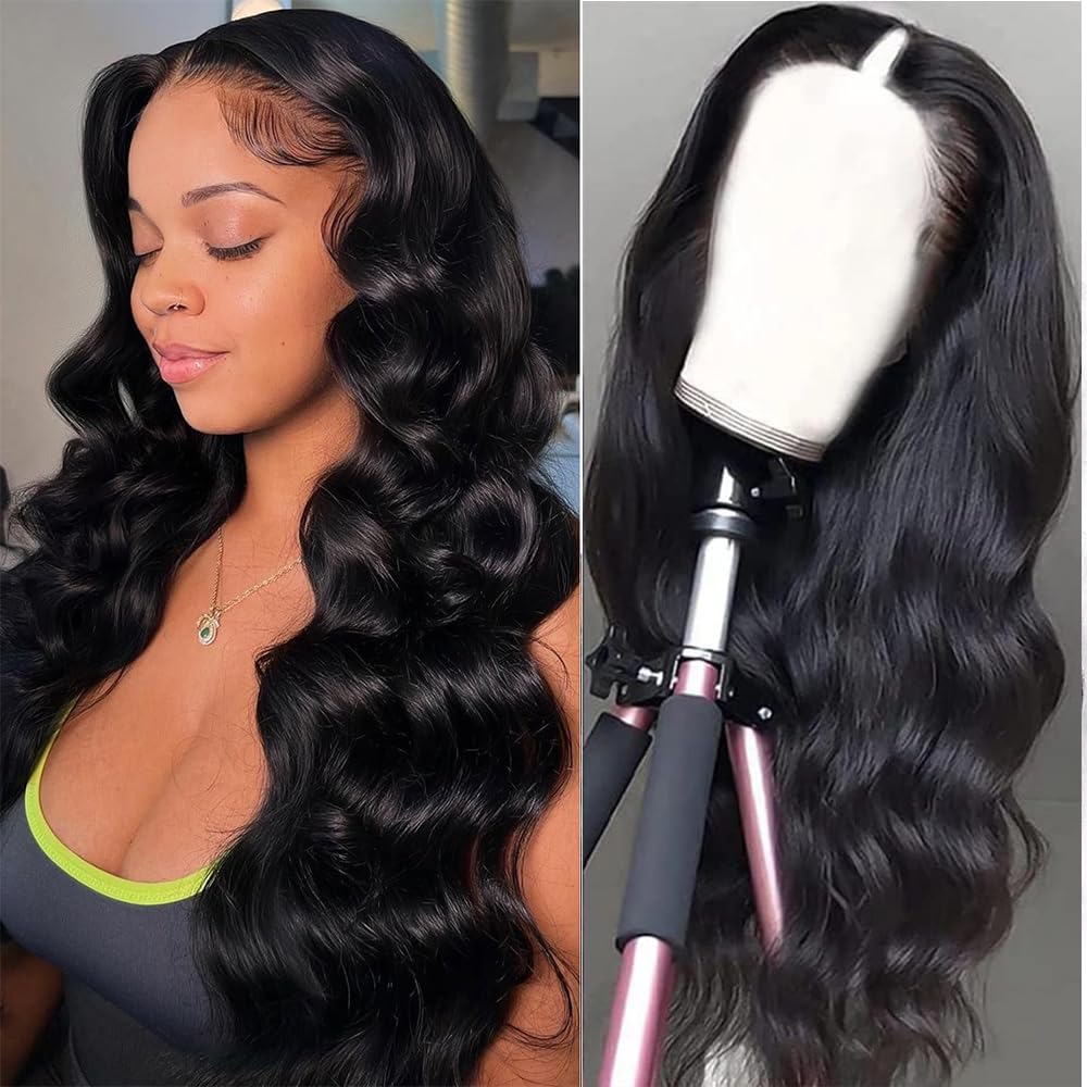 Amazon.com : Xagujpo 28 inch V Part Wig Human Hair Body Wave  display picture 3