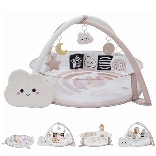 Alfombra de juego 6 en 1 XL y gimnasio de juego, gimnasio para bebés, gimnasio de actividades para bebés, exploración sensorial y juguetes de