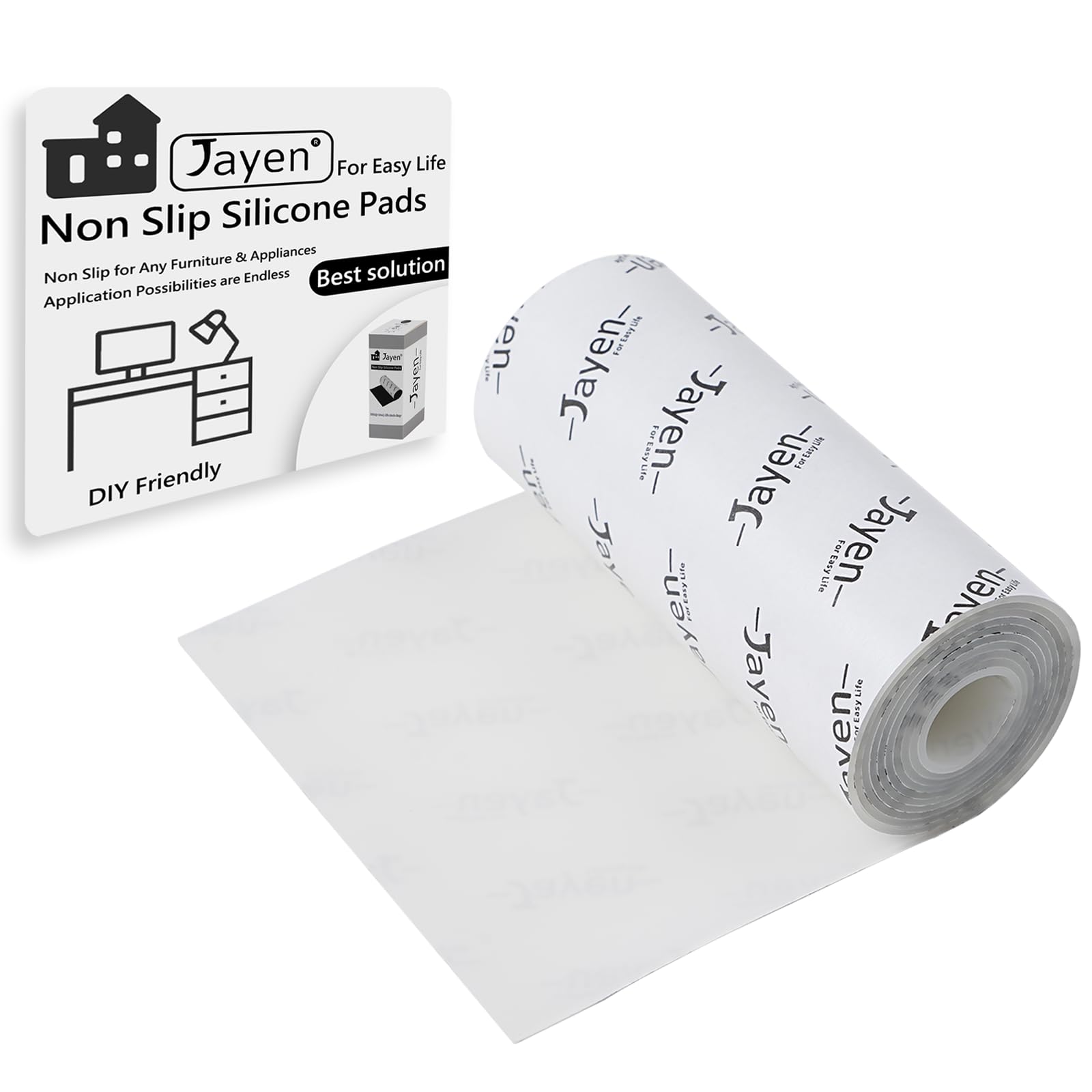 Non Slip Self Adhesive Silicone Cuttable Furniture Pads - 5x40 inch Versatile Non-Slip Silicone Pads for Variety of