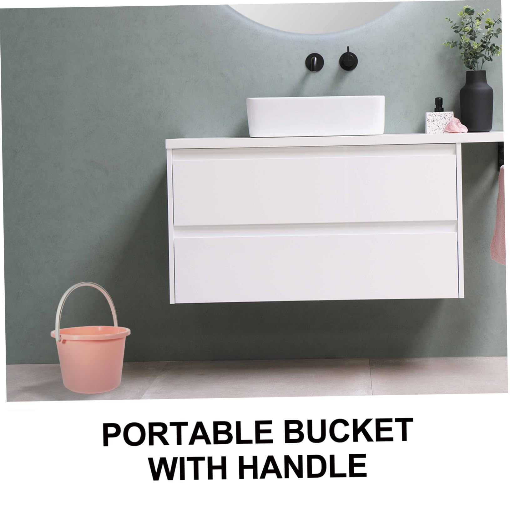 PRETYZOOM Petit Seau d'eau Multifonction en Plastique pour Salle de Bain Cuisine, Seau à Laver Portable avec Poignée