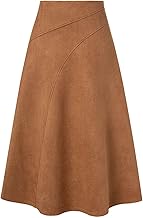 Kate Kasin 2025 Women's Suede Skirts, High Waist A-Line Skirt, Fall Winter Midi Skirt