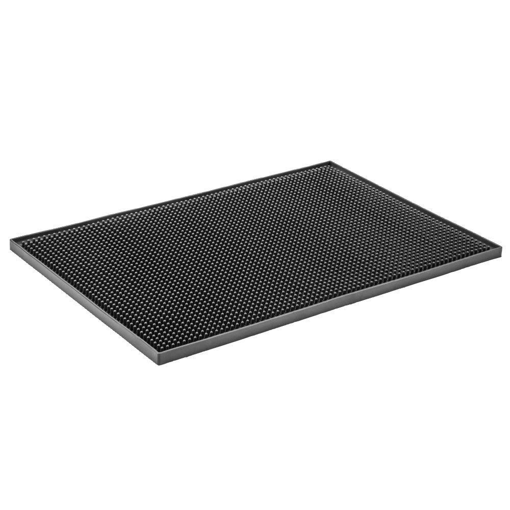 850 Grams PVC Rubber Bar Service Mat Spill Mat for Counter Top, Non Slip - 18" x 12", Black