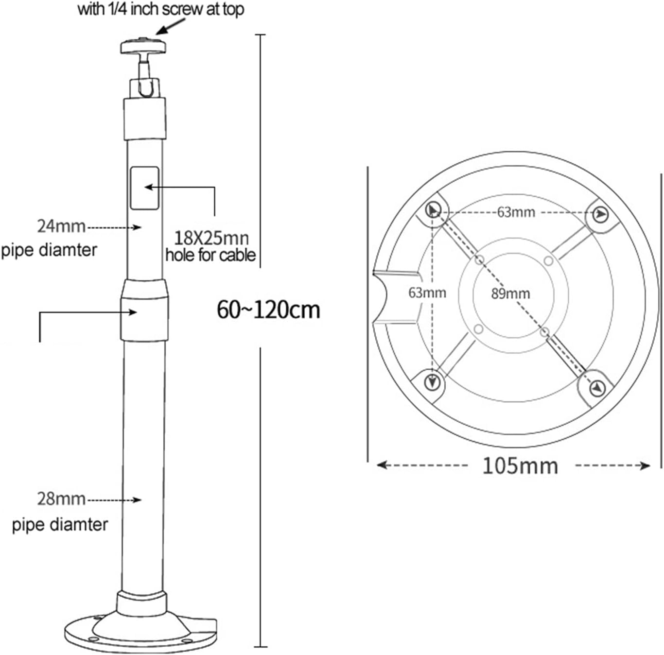 PMA-M1-60120 60cm 100cm 120cm 5kg Aluminum Z1 Z4X Z5 H1S J6S C6 V8 Mini Projector Wall Hanging Mount Ceiling Bracket