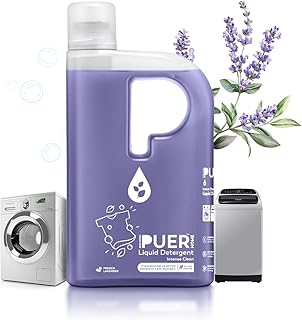 PUER Liquid Detergent Intense Clean French Lavender 1000ml for Front & Top Load Washing Machine | Plant Based & Eco Friendly | Tough Stain Removal, Color Safe & Bleach Free
