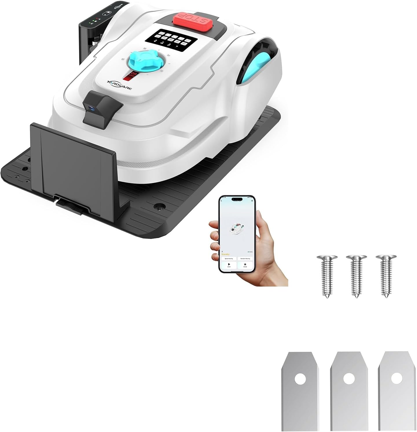 M800Plus Cordless Robot Lawn Mower with GPS + Visual Navigation, Bow-Shaped Path Mowing, APP Control, 4.0Ah Automatic Robotic Lawnmower for 1/5 Acre, Obstacle Avoidance, Height Adjustment