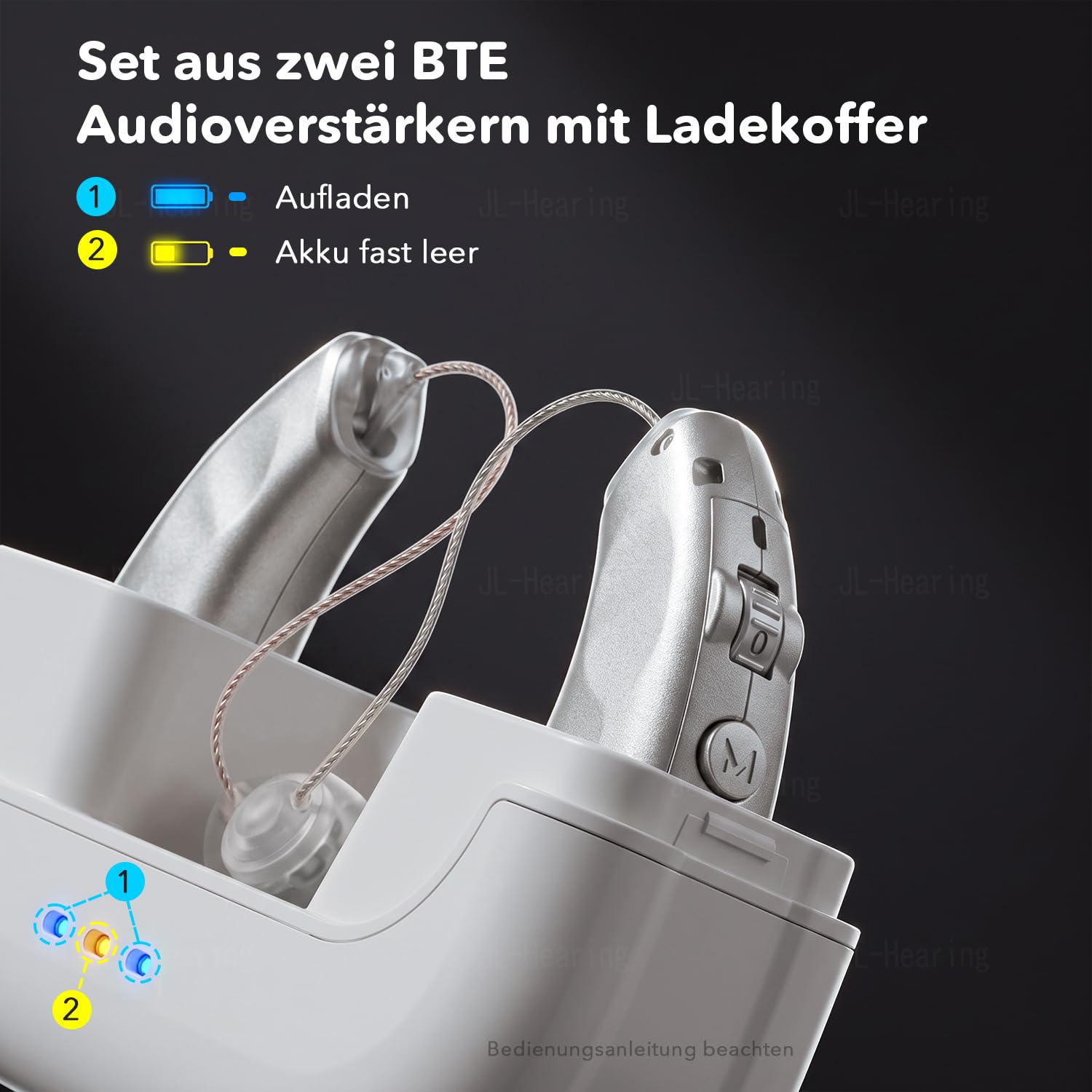 Tonverstärker mit LED-Leistungsanzeige, wiederaufladbar oder für Senioren im Ohr, Tonverstärker mit Geräuschunterdrückung