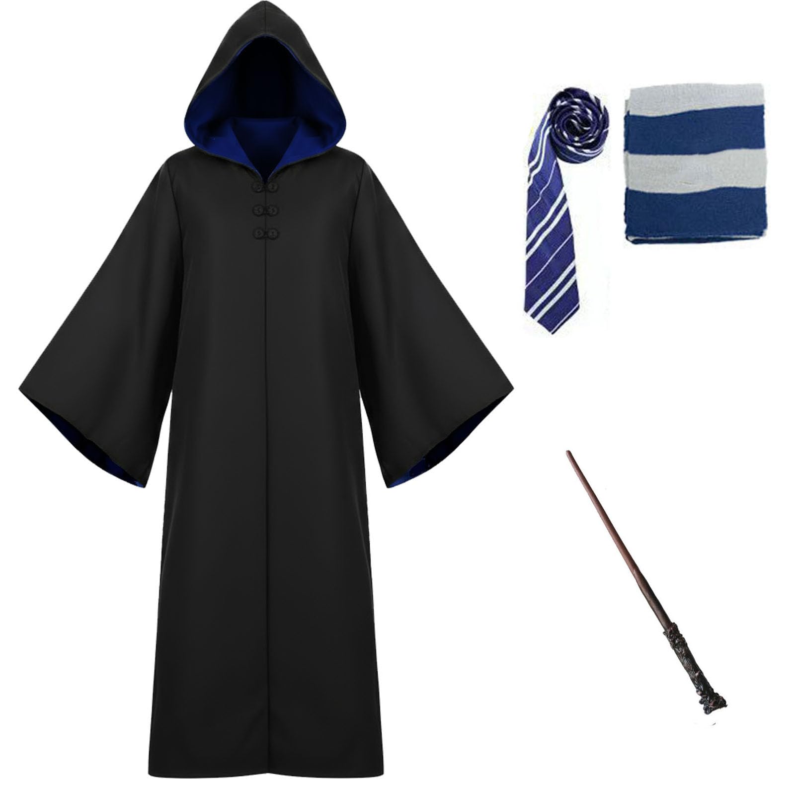 OYYJIG Magician Robe for Adult Teens, Wizard School Costume for Men Women,Four Magic College Styles Cloak Witch Hooded Cape