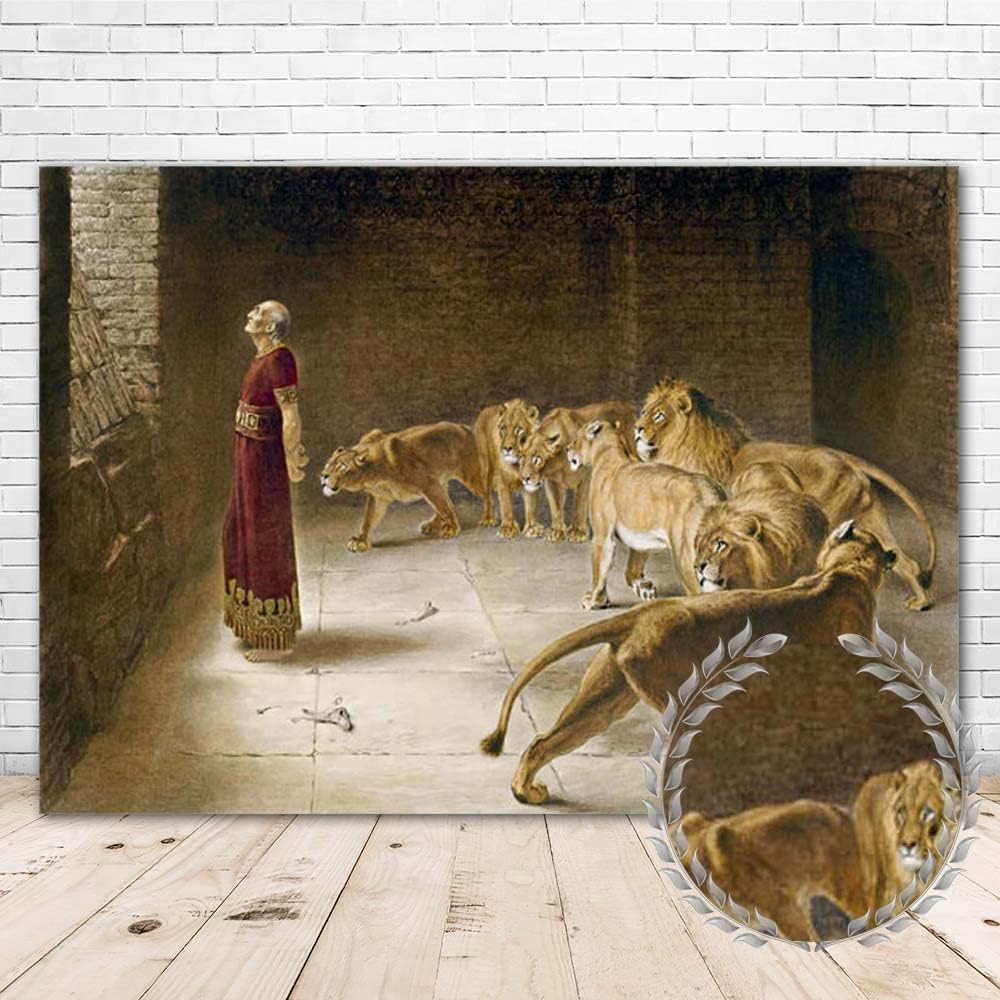 Daniel in The Lions Den Backdrop 5x3ft Vinyl Daniel in The Lions Den Background Family Bedroom Decor Posters Home Decorations