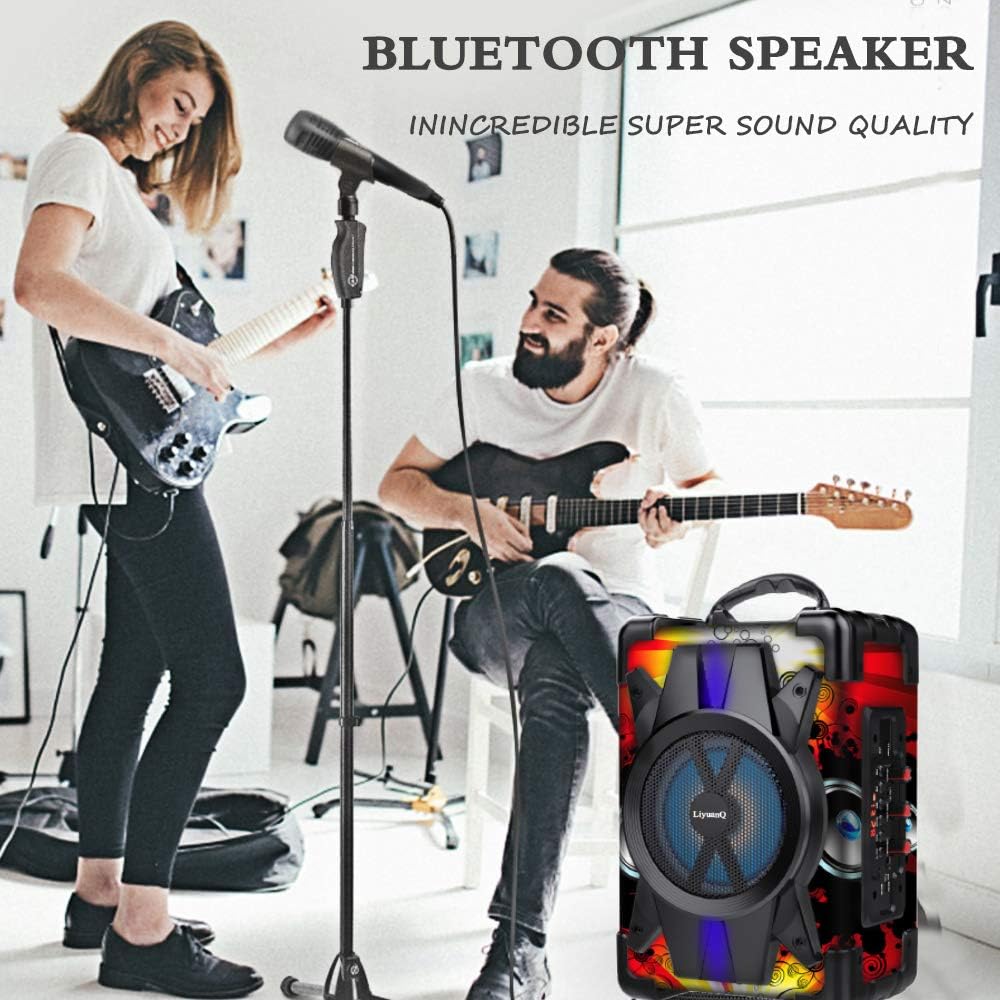 Bеѕt Dеаl Chеар 🛒 LiyuanQ Bluetooth Speaker Portable Wireless Speaker with Microphone, Subwoofer Heavy Bass Wireless Outdoor Indoor Party Speakers MP3 Player Speaker Support FM Radio,Audio Recording,TF Card/USB
