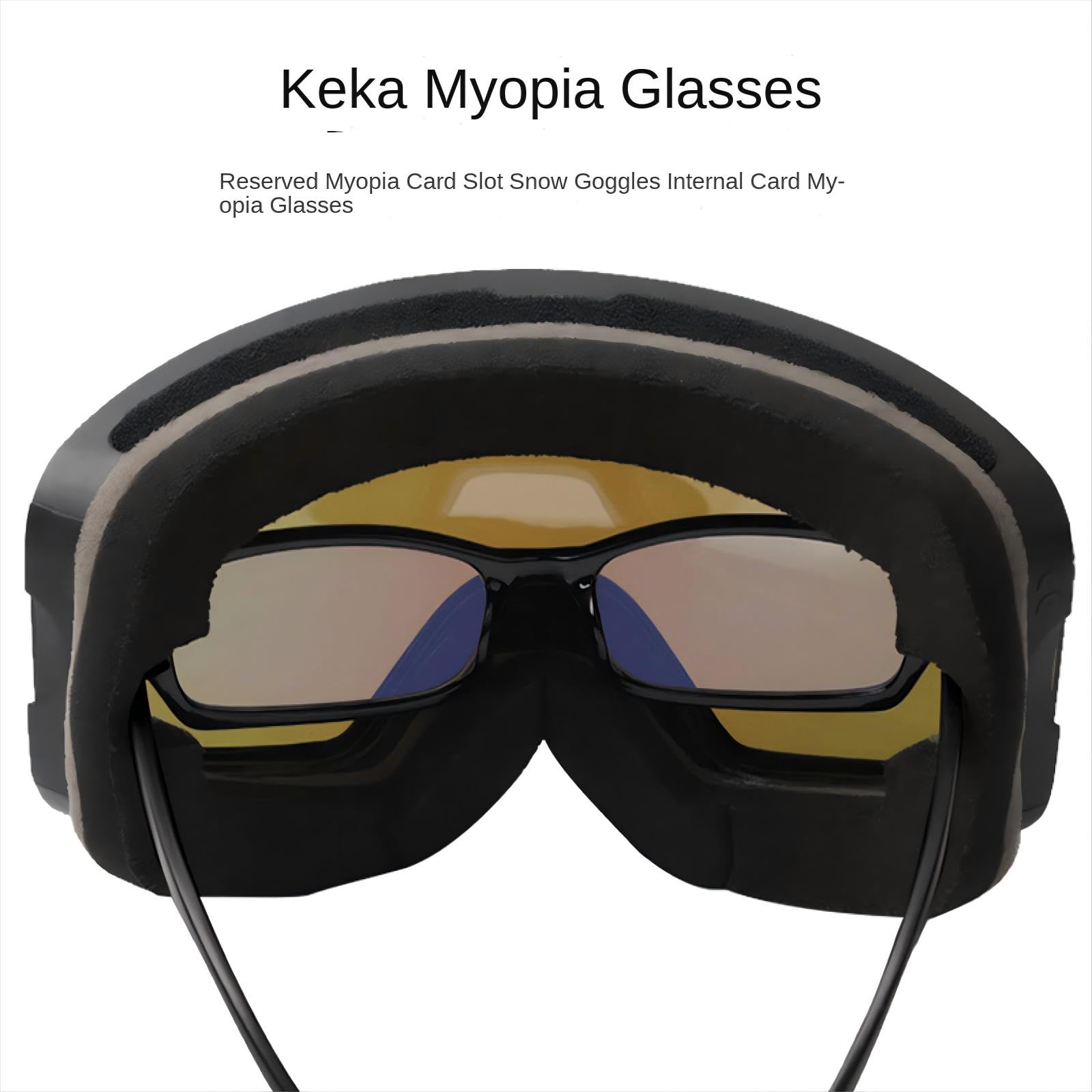 Lunettes de Ski d'extérieur Les Lunettes de Ski Alpin pour Hommes et Femmes Peuvent Porter des Lunettes antibuée, Coupe-Vent et Protection, Peuvent Porter des Lunettes de Ski pour la myopie