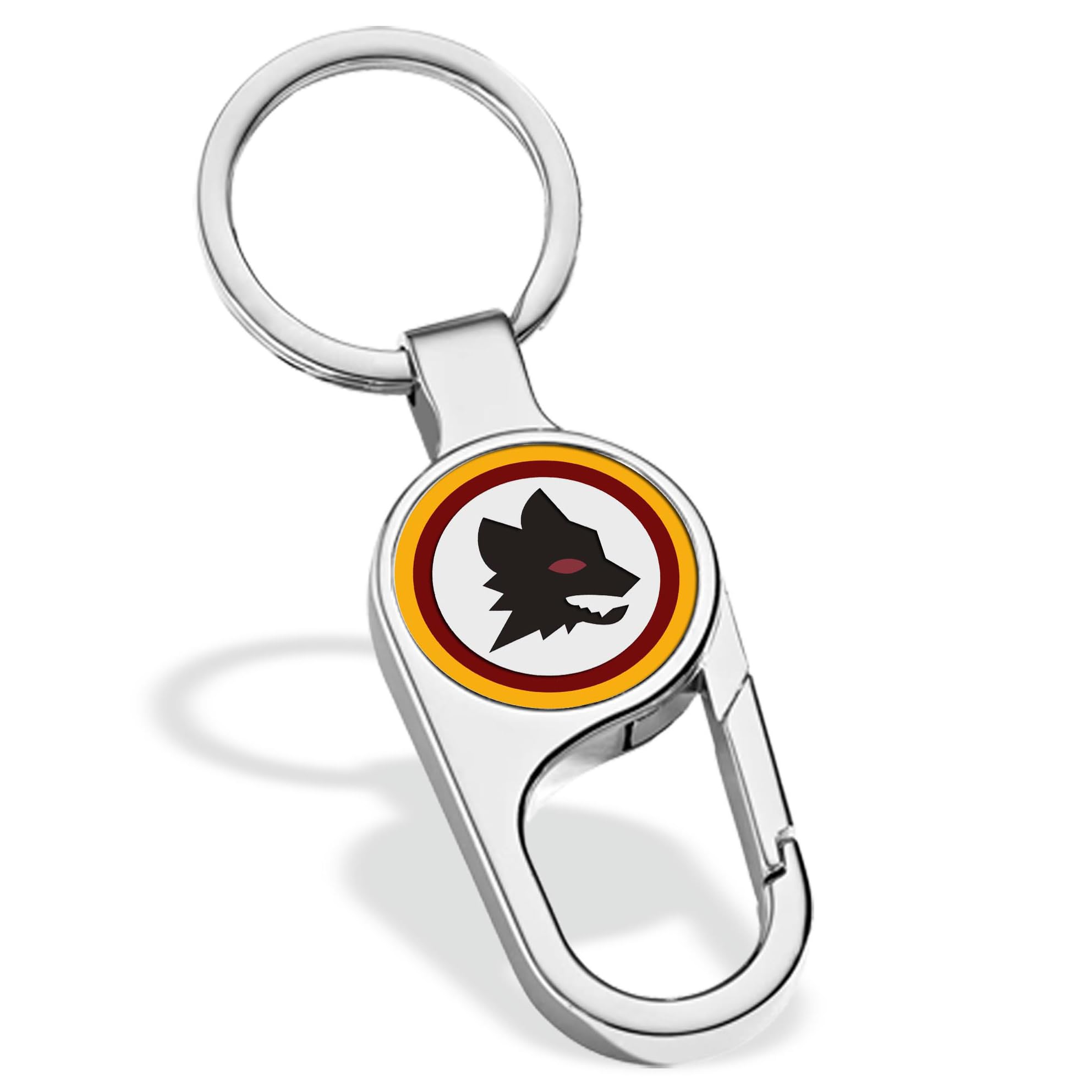 Clondo As Roma Stainless Steel Keyring - Official Football Product - Stylish and Durable Gadget with Logo - Giallorossi Fan Gift Idea - 4